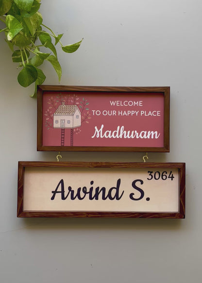 Customisable Hanging Wooden Nameplate