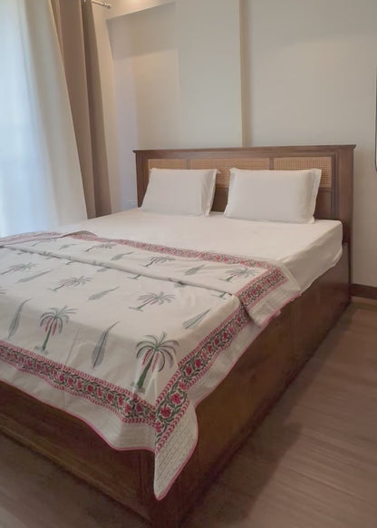 Taru 100% Mulmul Cotton Reversible AC Dohar – Hand Block Printed