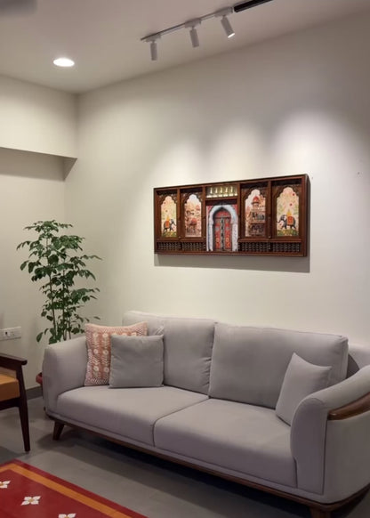 Meera Mahal Wooden Wall Decor – Grand 3D Wooden Artwork for Luxurious Interiors