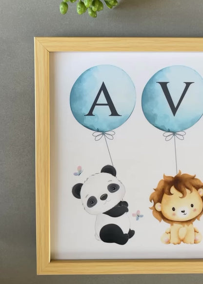 Balloons and Buddies Nursery Name Sign