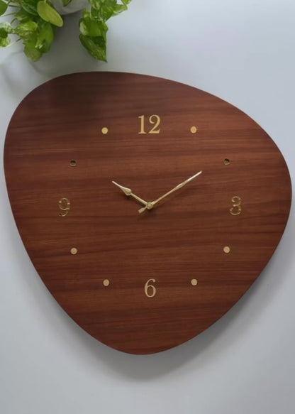 Not So Round Wooden Wall Clock